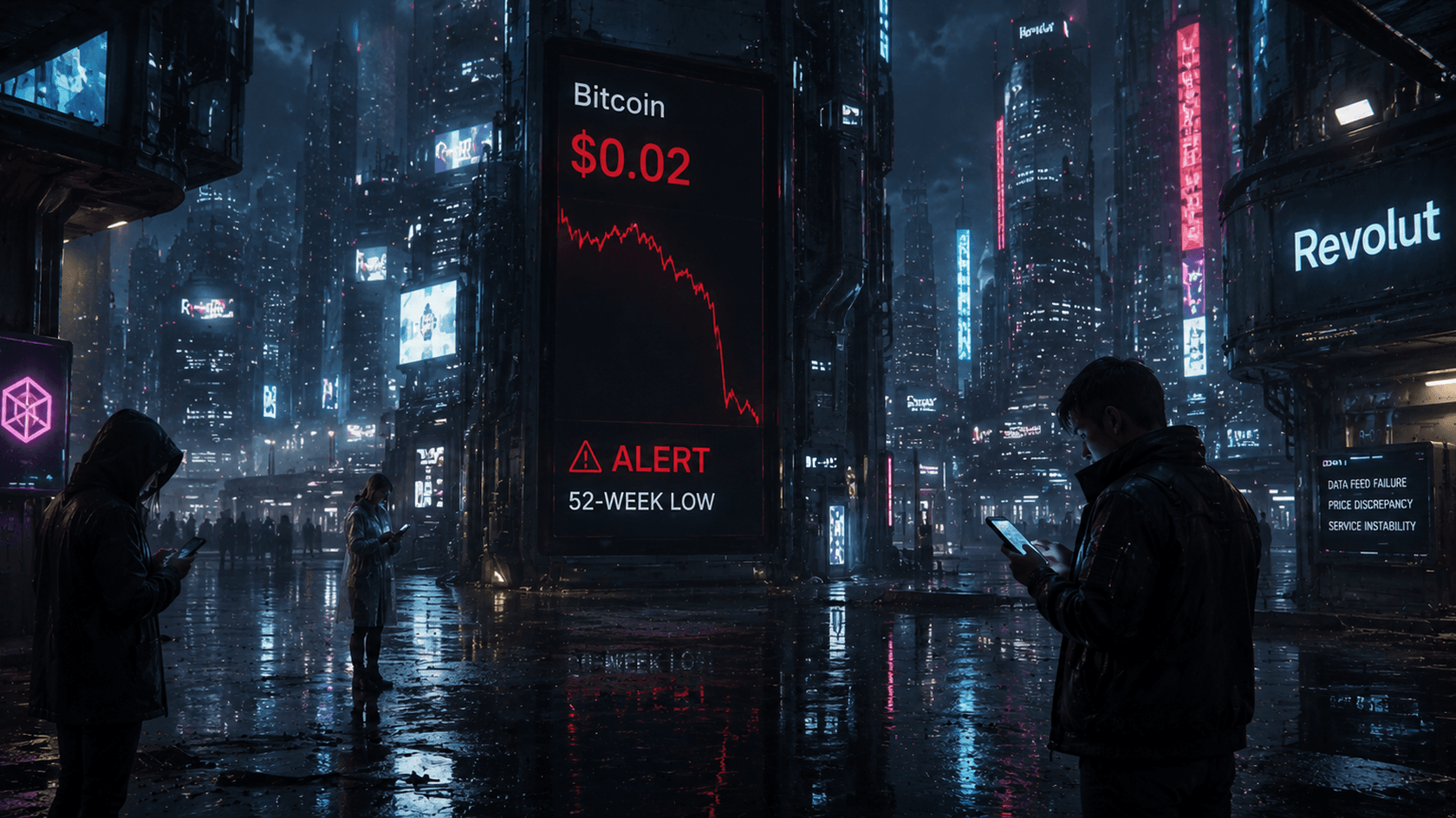 Клиенты Revolut получили тревожные уведомления: биткоин за секунды обвалился почти до нуля, вызвав панику, ажиотаж и волну попыток купить «на дне».