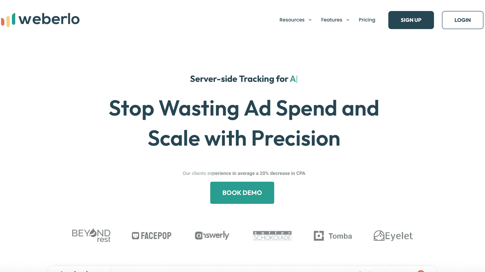 Стартовая страница Weberlo // Источник: Weberlo