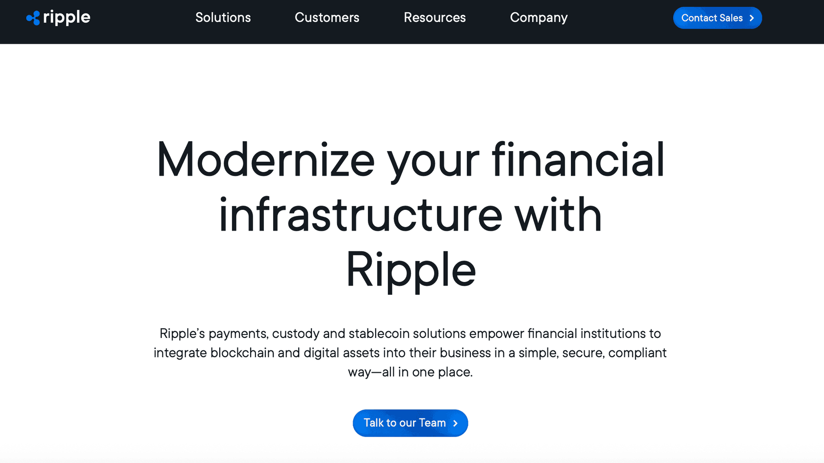 Стартовая страница Ripple // Источник: Ripple