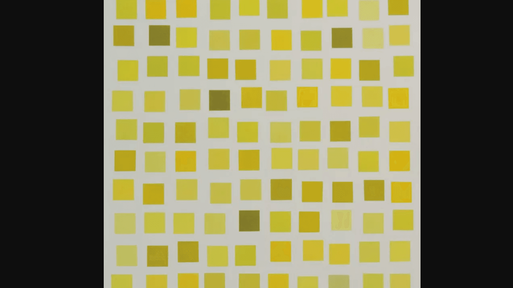 Вера Мольнар. 100 квадратов с 20 разными желтыми. 1977