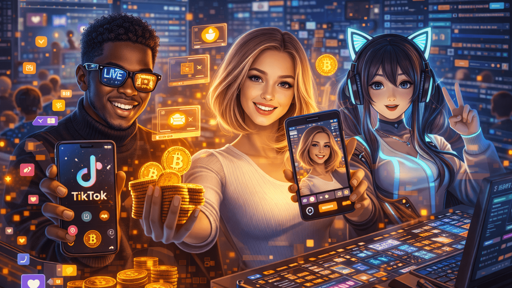 Как стримеры и ИИ-персонажи превращают эфиры в доход // Иллюстрация: Midjourney