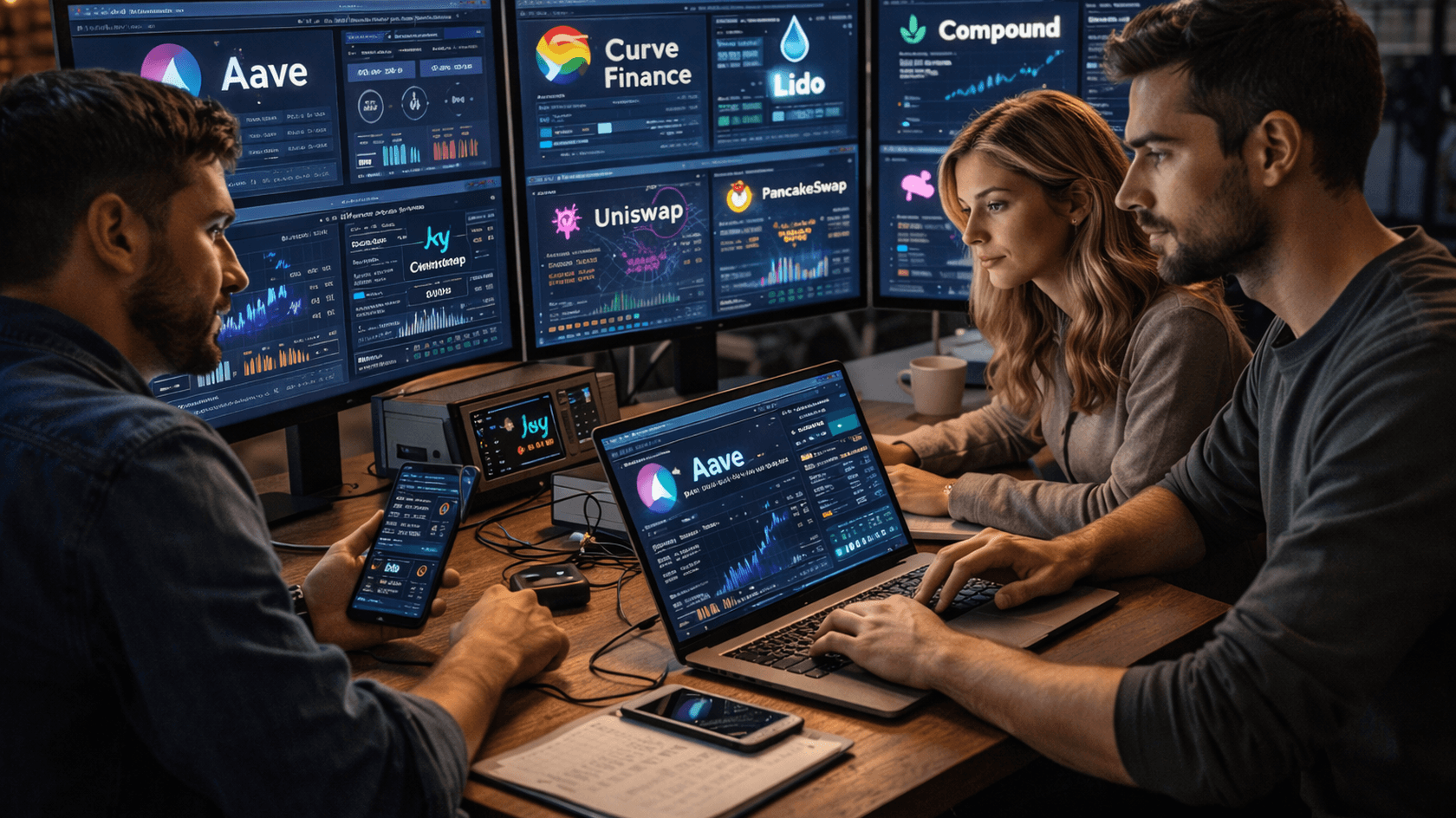 Лучшие DeFi-платформы 2026 года — выбор редакции NFT.RU // Иллюстрация: Midjourney