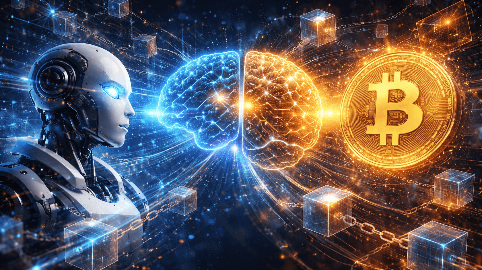Синергия ИИ и блокчейн-технологий // Иллюстрация: Midjourney