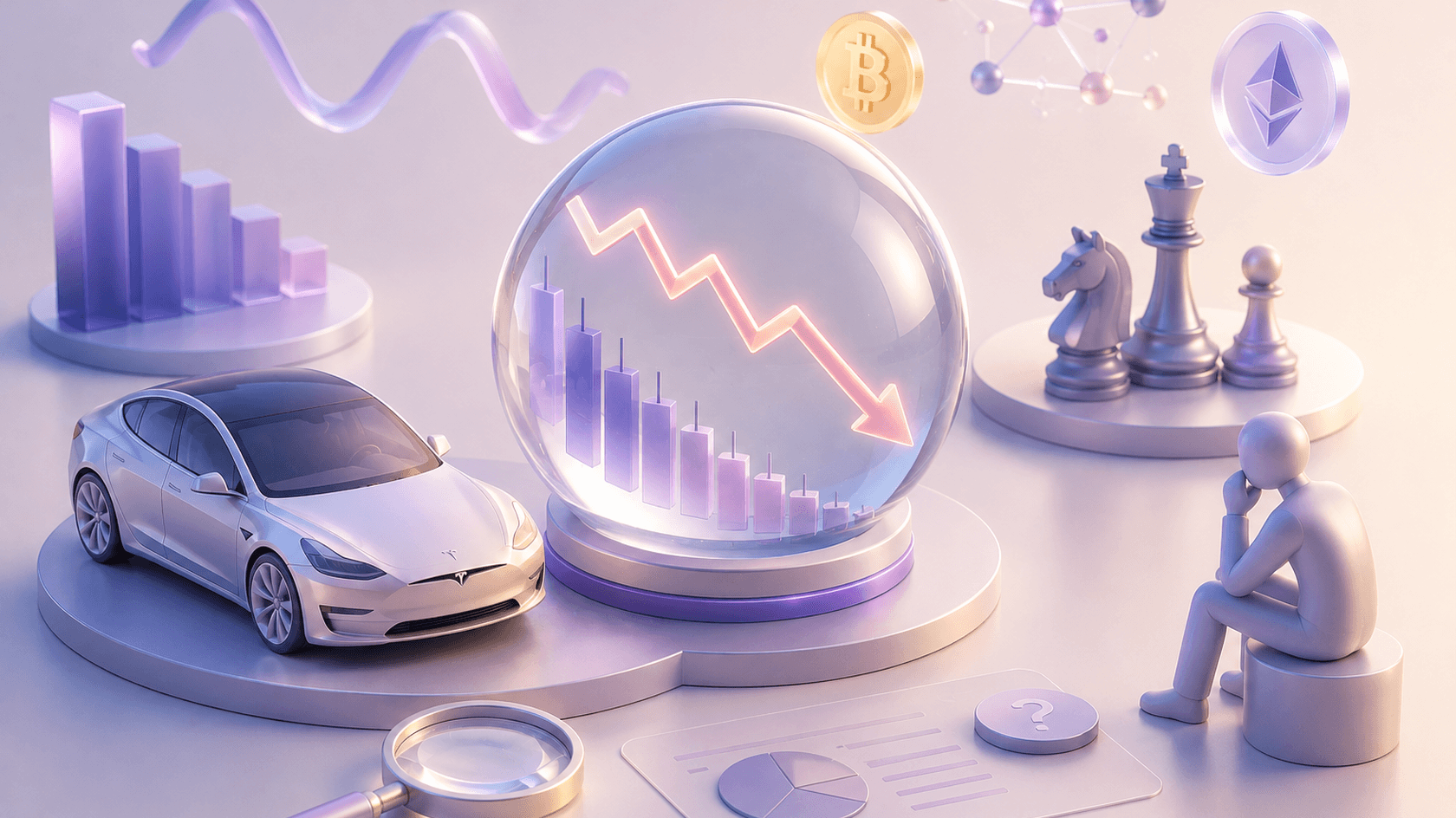 Сигнал с рынка предсказаний, который предвосхитил падение Tesla // Источник: Midjourney