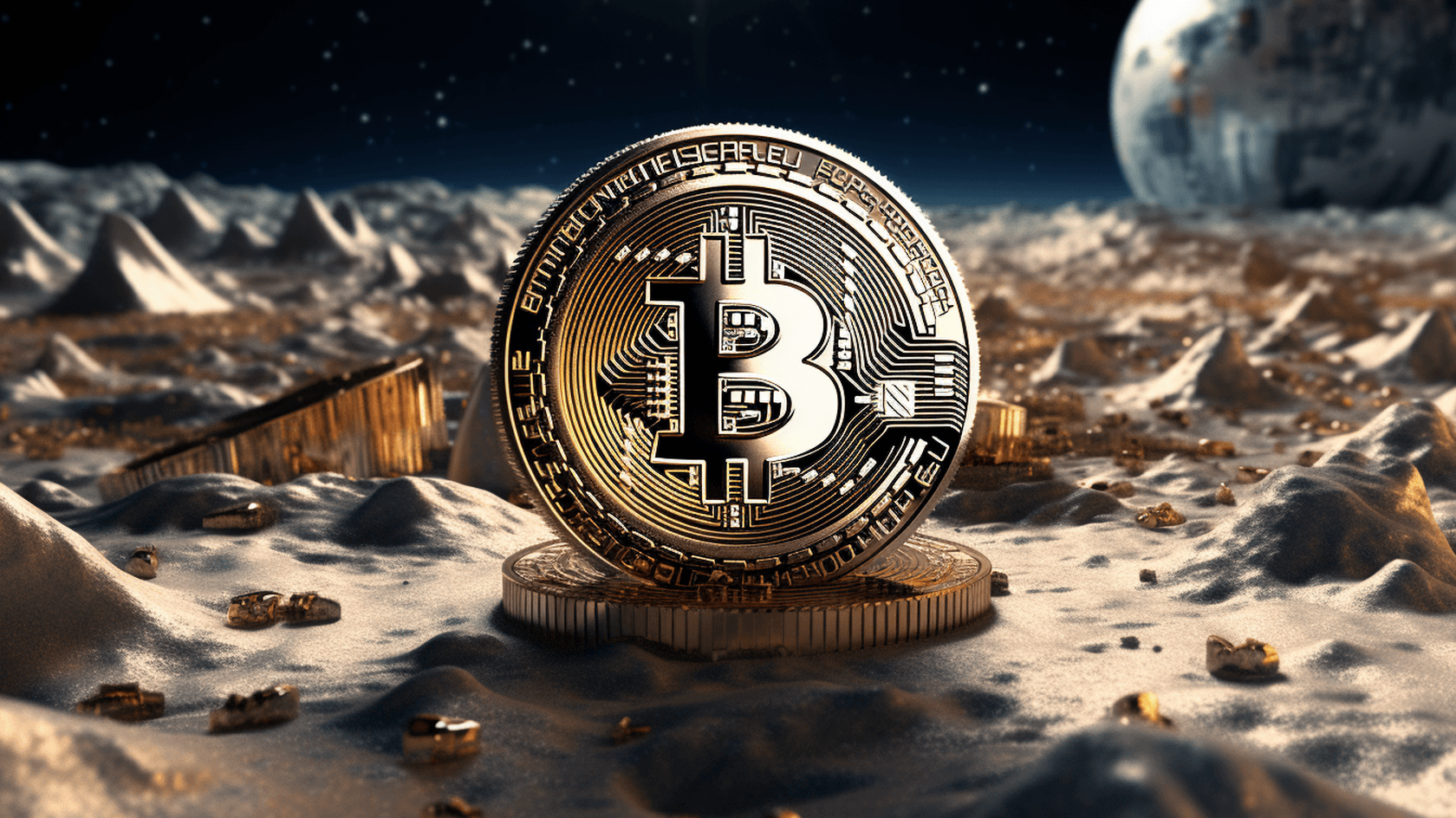 Криптокошелек с биткойном не долетит до Луны // Иллюстрация: Midjourney