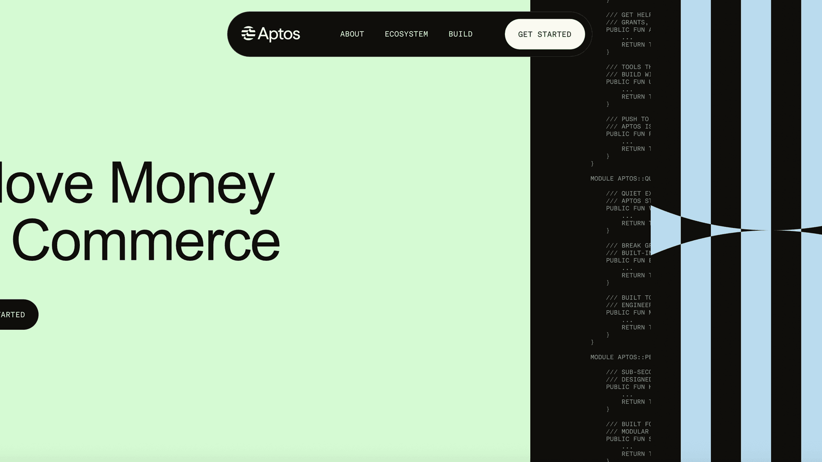 Стартовая страница Aptos // Источник: Aptos