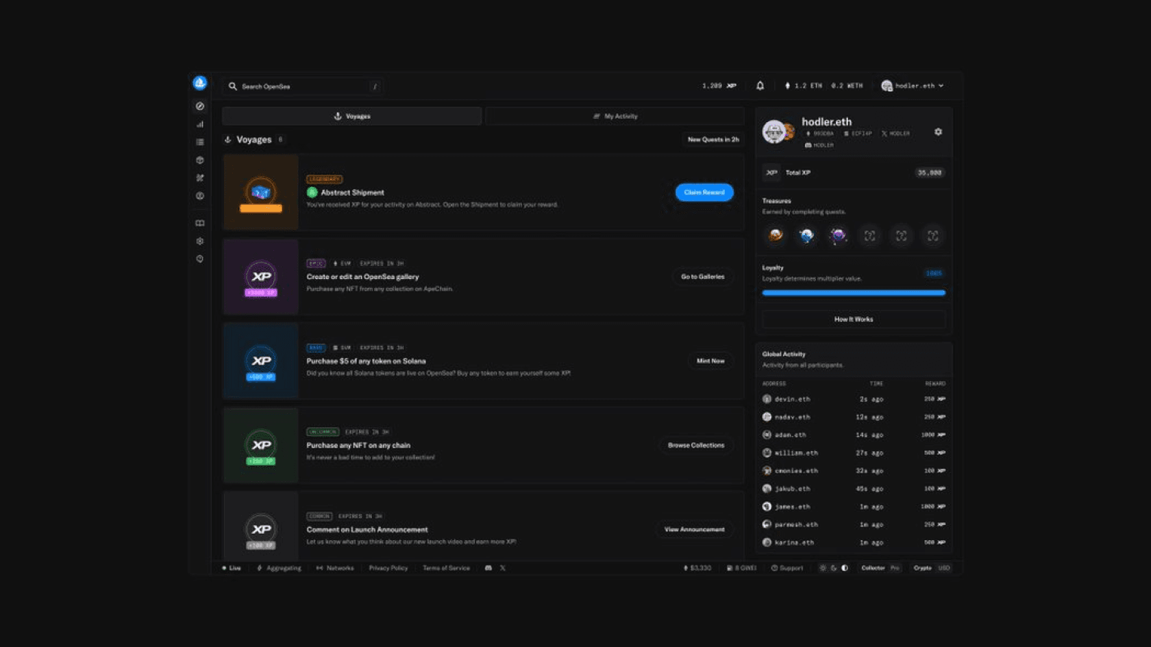 Интерфейс OpenSea OS2. Источник: @opensea
